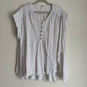 Free people short sleeve Henley